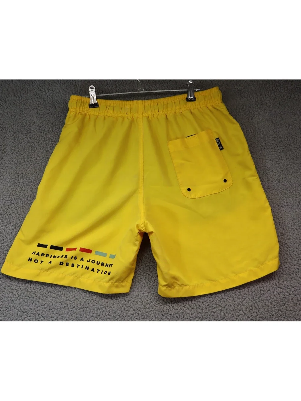 Brooklyn Cloth Swim Trunks Men Medium Yellow Colorblock